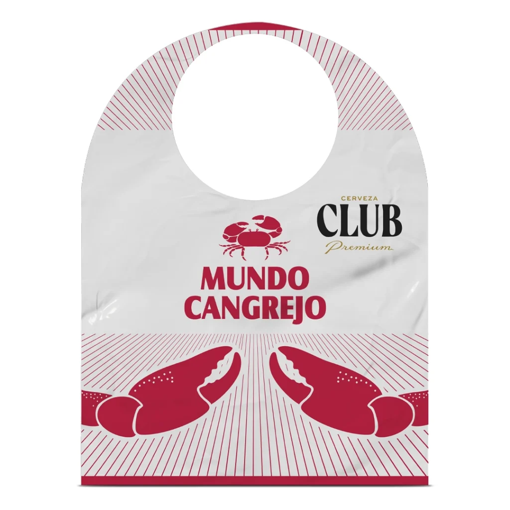 baberos plásticos impresos para cangrejales